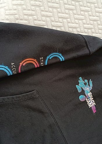 Kız Çocuk Siyah Kapüşonlu Sweatshirt - Görsel 2