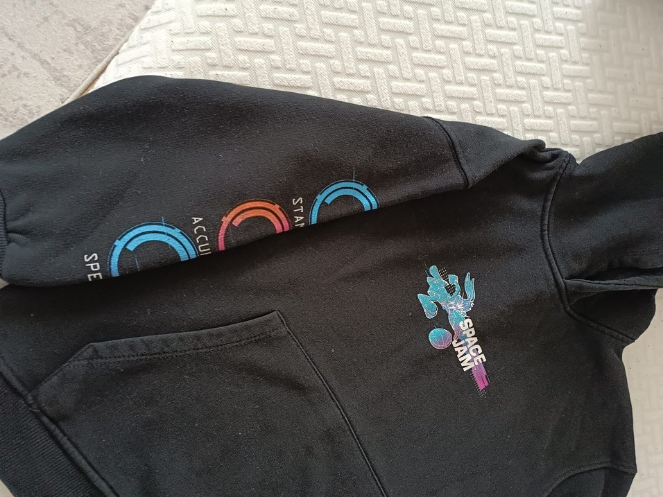 Kız Çocuk Siyah Kapüşonlu Sweatshirt - Görsel 2