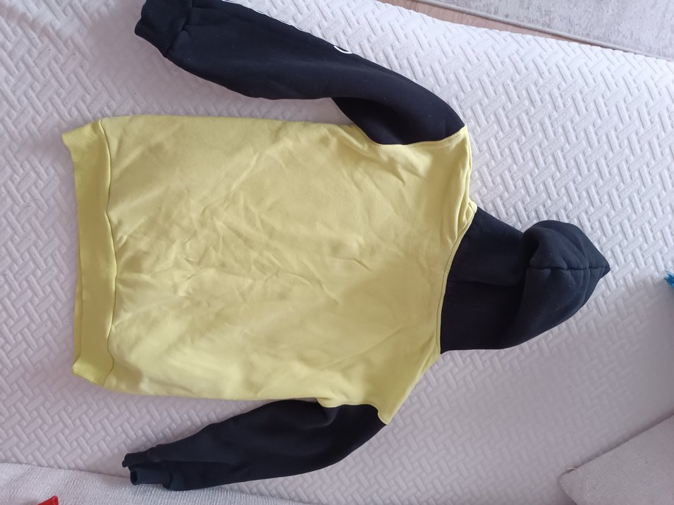 Sarı Mini erkek çocuk kapsonlu sweatshirt - Görsel 4