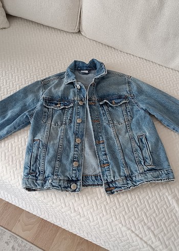 Düğmeli Mavi erkek çocuk Denim Ceket - Görsel 2