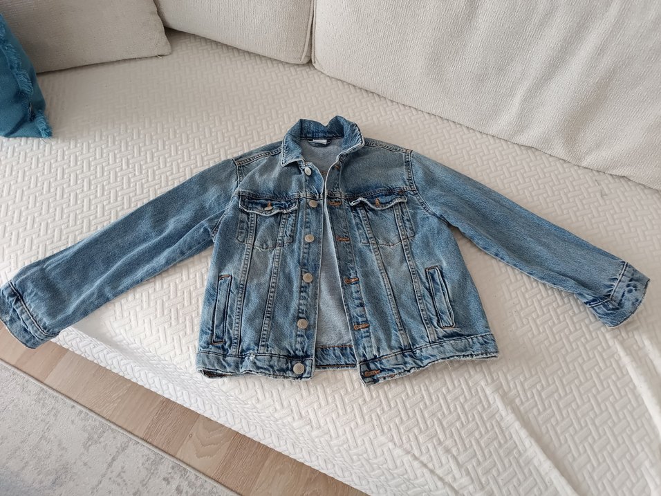 Düğmeli Mavi erkek çocuk Denim Ceket - Görsel 2
