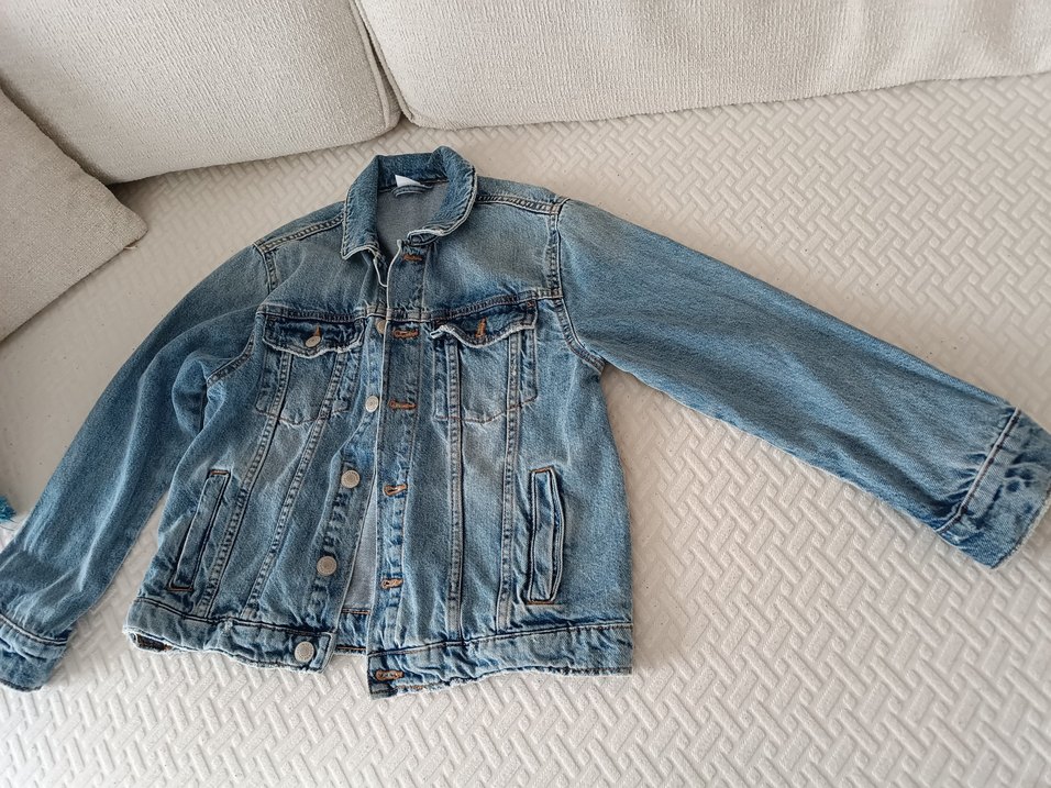 Düğmeli Mavi erkek çocuk Denim Ceket - Görsel 5