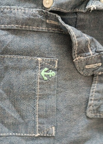 Gri Denim Düğmeli Erkek Çocuk carters Gömlek - Görsel 3