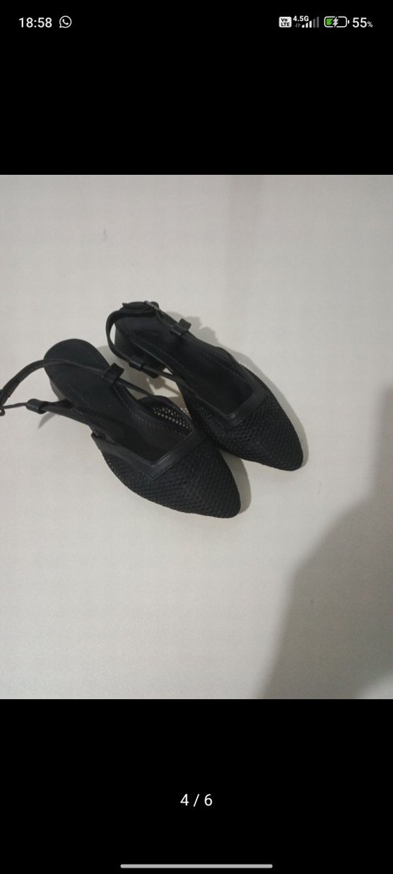 Siyah Yılan Desenli Bağcıklı Topuklu Ayakkabı - Görsel 2