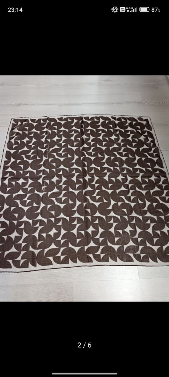 Koyu Mavi Vintage Fular - Görsel 2