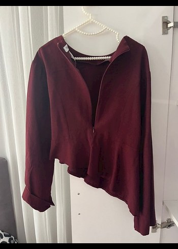 Bordo Uzun Kollu Drapeli Kadın Elbise - Görsel 5