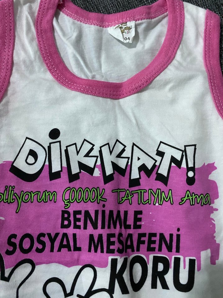 Pembe Baskılı Kolsuz Bebek Body - Görsel 3