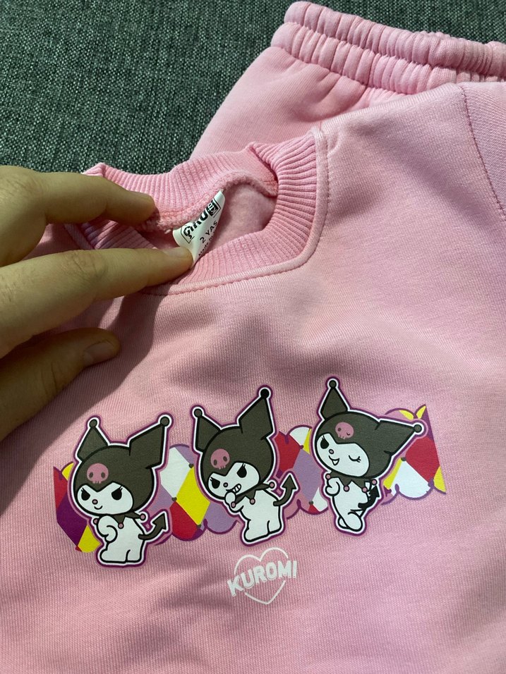 Pembe Kuromi Baskılı Kız Eşofman Takımı - Görsel 4