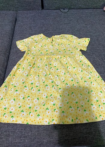 Kısa Kollu Sarı Kız Elbisesi - Görsel 2