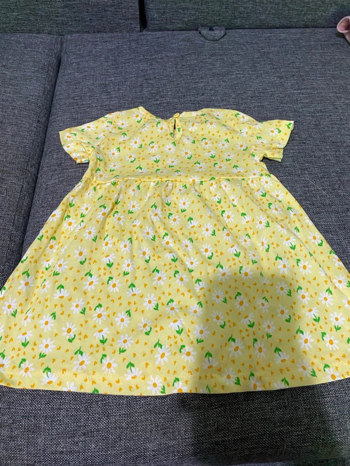 Kısa Kollu Sarı Kız Elbisesi - Görsel 2