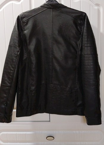 Erkek çocuk Siyah Deri Biker Ceket - Görsel 3