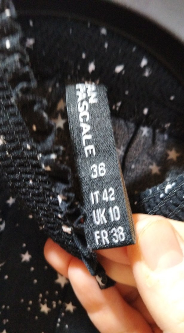 Yıldız Desenli Uzun Kollu Siyah Bluz - Görsel 2