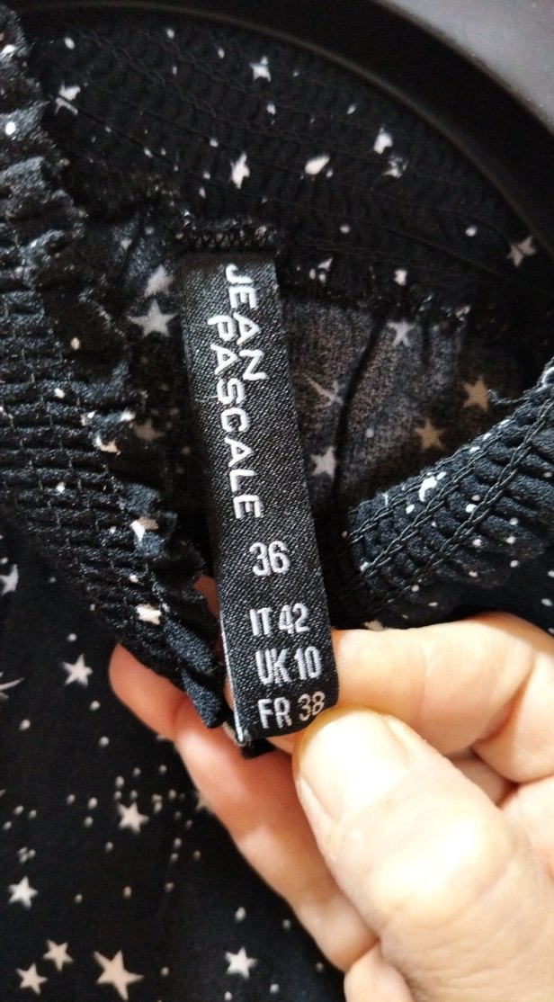 Yıldız Desenli Uzun Kollu Siyah Bluz - Görsel 3