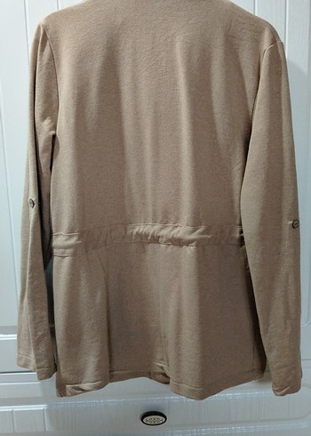 Bej Düğmeli Midi Kadın Ceket - Görsel 3