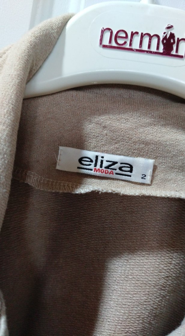 Bej Düğmeli Midi Kadın Ceket - Görsel 2