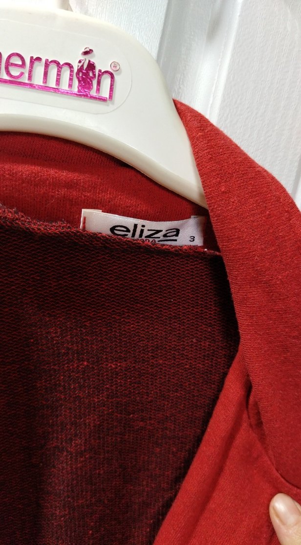 Koyu Kırmızı Düğmeli  Ceket - Görsel 2