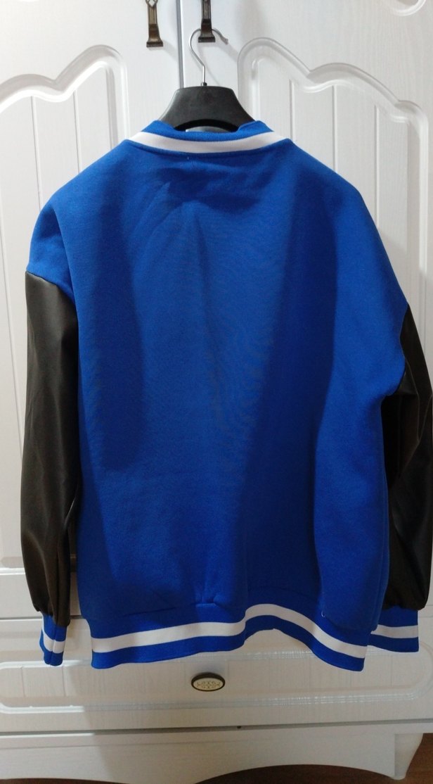 Mavi Düğmeli Kadın Streetwear Ceket - Görsel 3