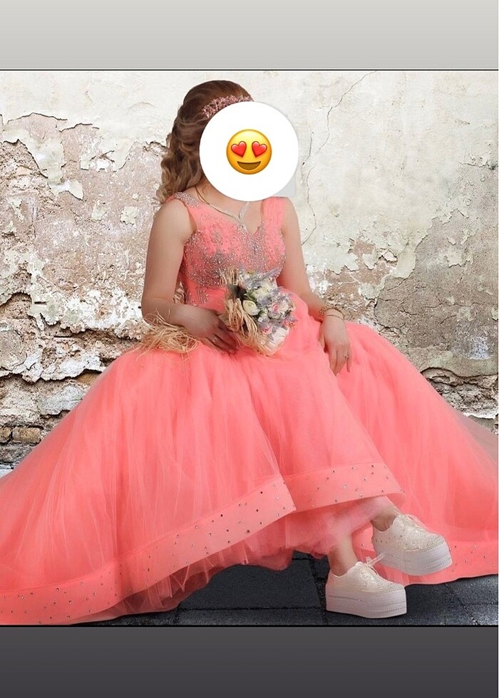 Nişanlık kabarık pembe tuvalet - Görsel 2