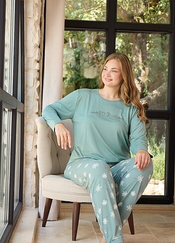 Penti Mihra marka battal 3xl 4 xl 5 xl bambu kumaş pijama takımı