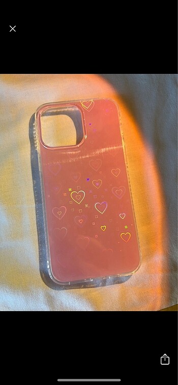 Pembe kalpli telefon kılıfı