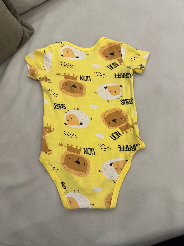 Sarı Desenli Kısa Kollu Bebek Zıbını - Görsel 2