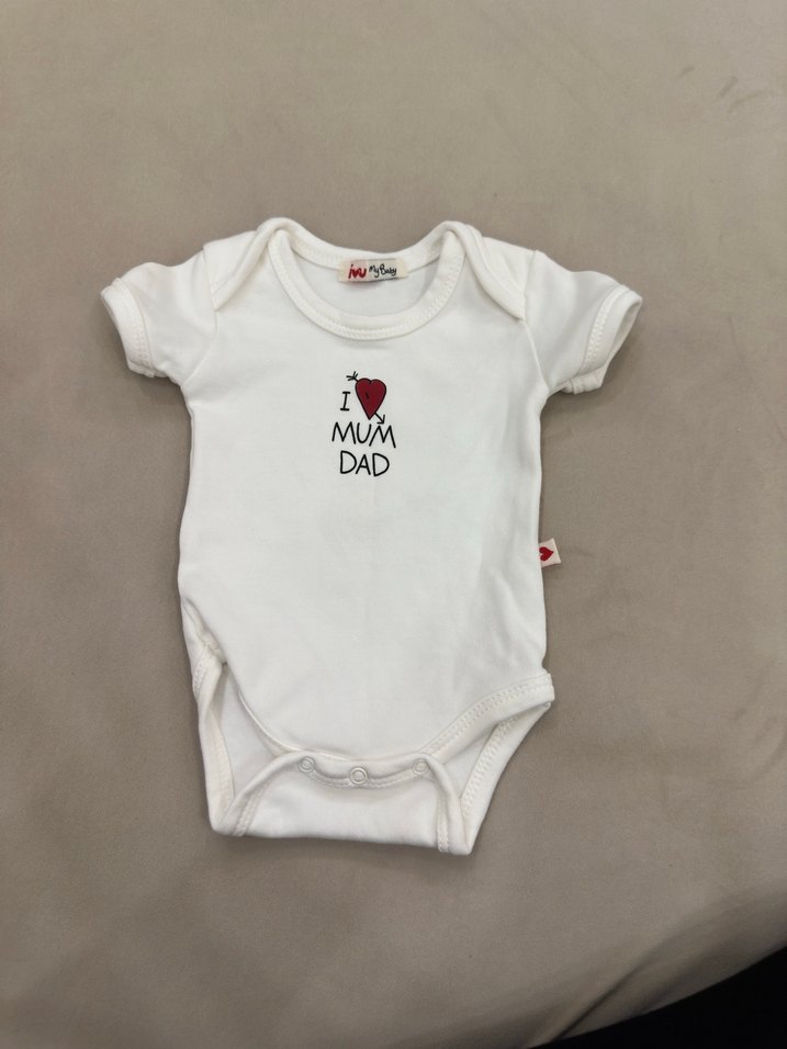 Beyaz Kısa Kollu Bebek Body - Görsel 2