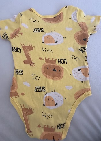 Sarı Pamuklu Kısa Kollu Bebek Body - Görsel 3