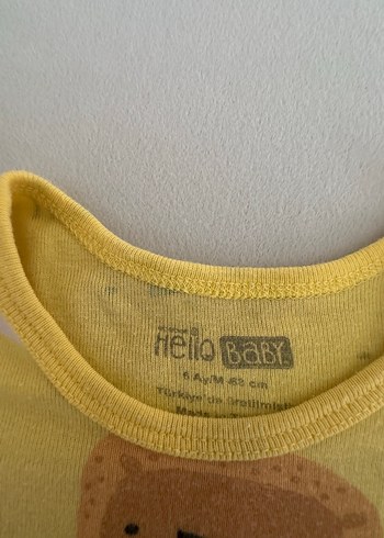 Sarı Pamuklu Kısa Kollu Bebek Body - Görsel 4