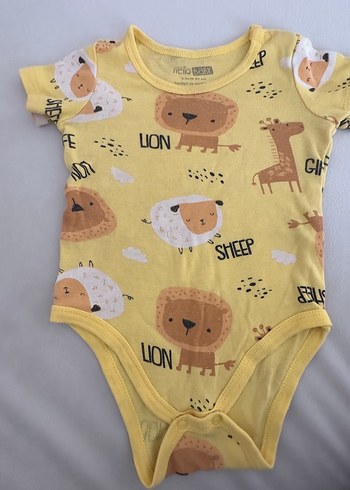 Sarı Pamuklu Kısa Kollu Bebek Body - Görsel 2