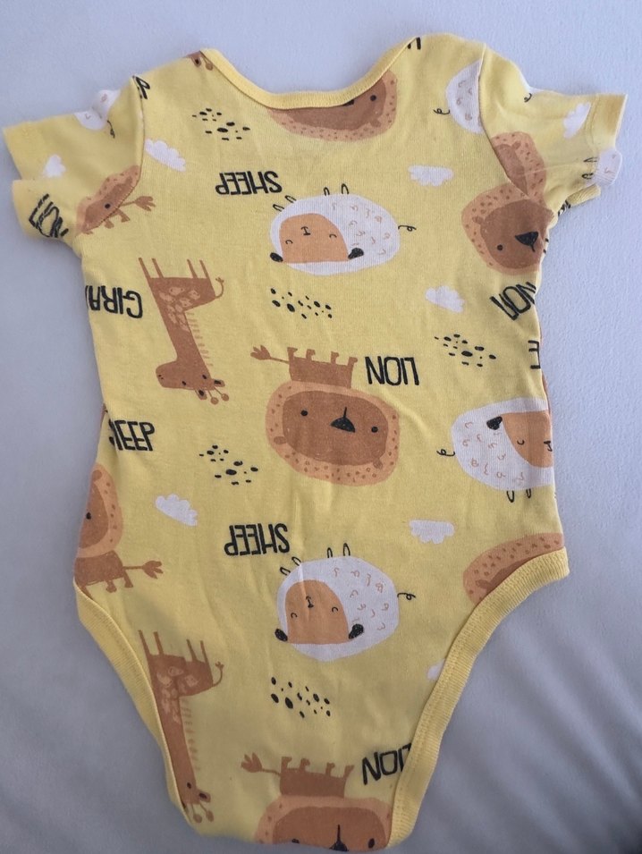 Sarı Pamuklu Kısa Kollu Bebek Body - Görsel 3