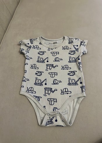 Gri Kısa Kollu Bebek Body - Görsel 2