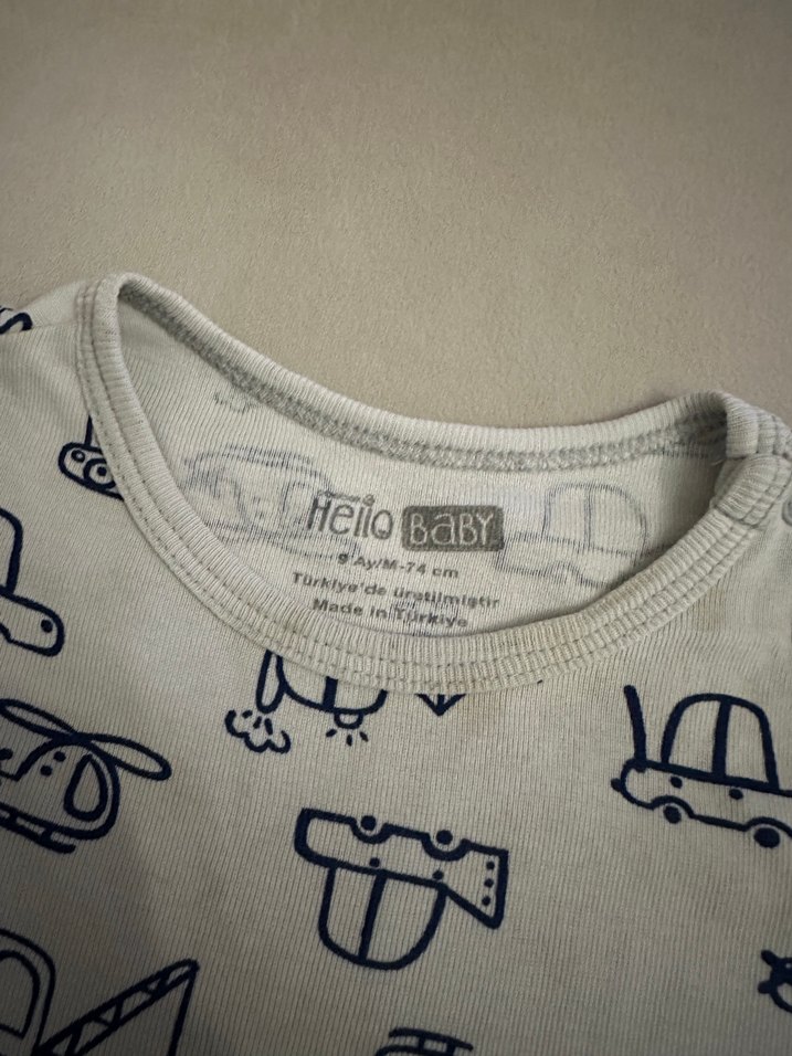 Gri Kısa Kollu Bebek Body - Görsel 3