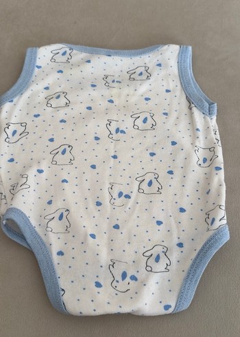 Mavi Dantelli Erkek Bebek Kolsuz Body - Görsel 2