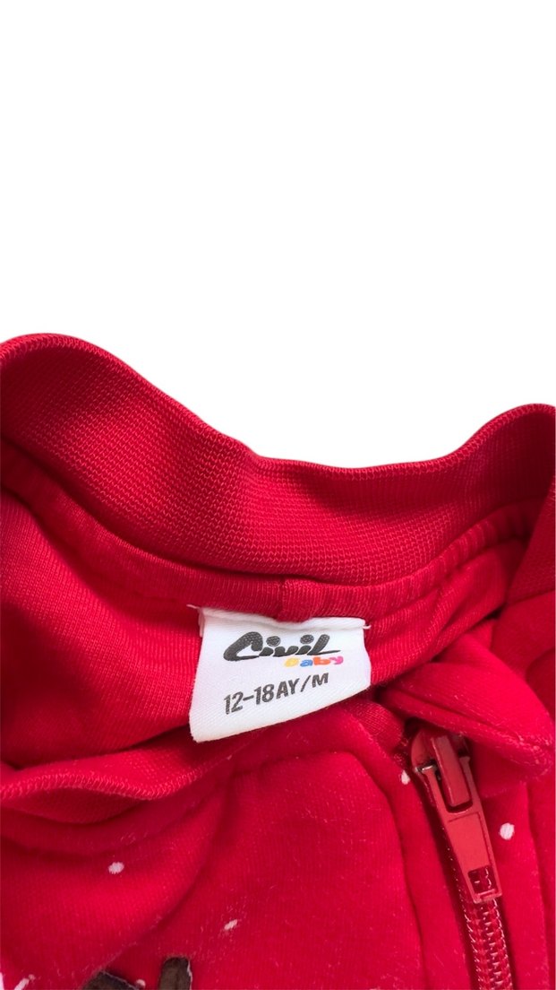 Nakışlı Kırmızı Erkek Bebek Tulumu - Görsel 4