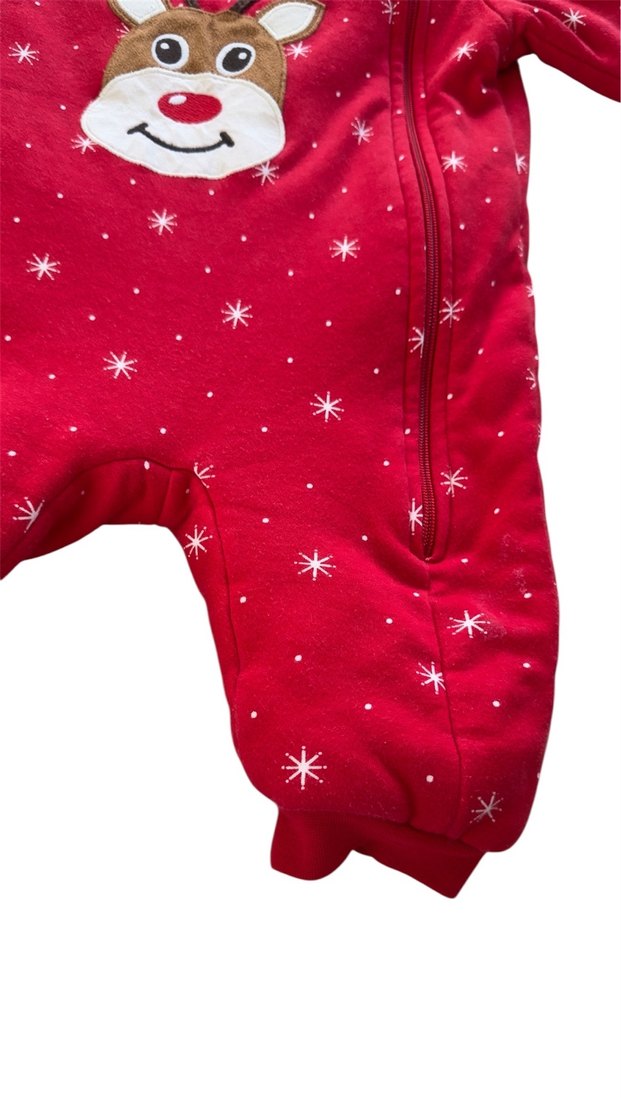 Nakışlı Kırmızı Erkek Bebek Tulumu - Görsel 3