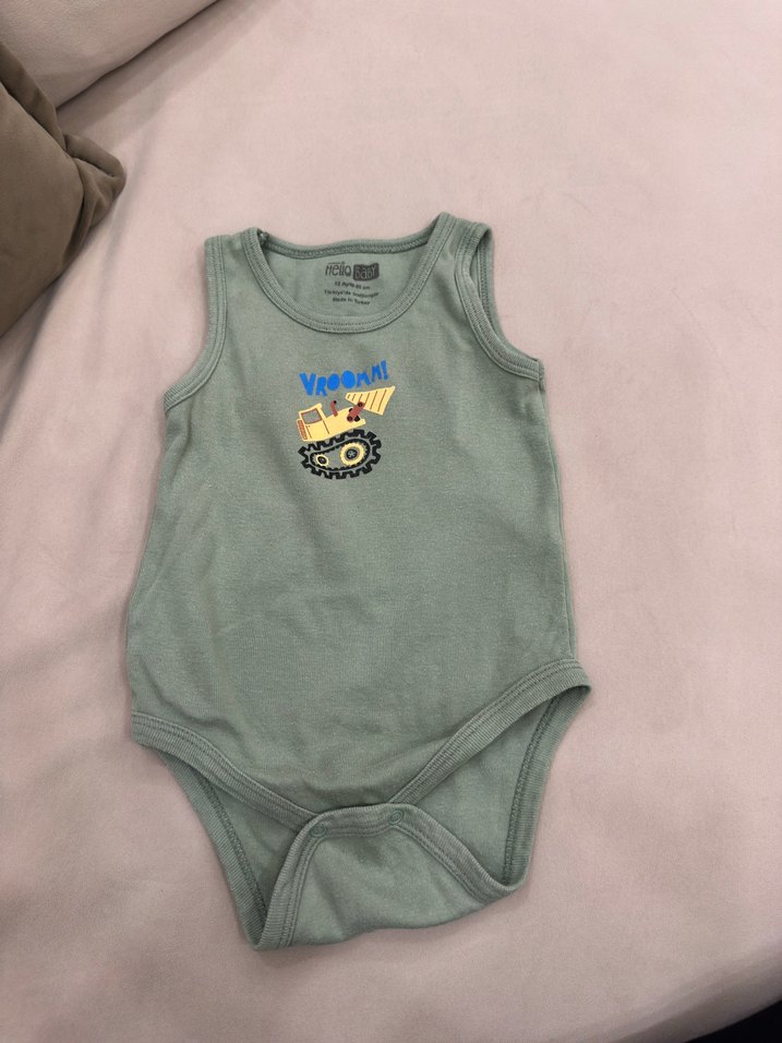 Haki Erkek Bebek Kolsuz Body - Görsel 2