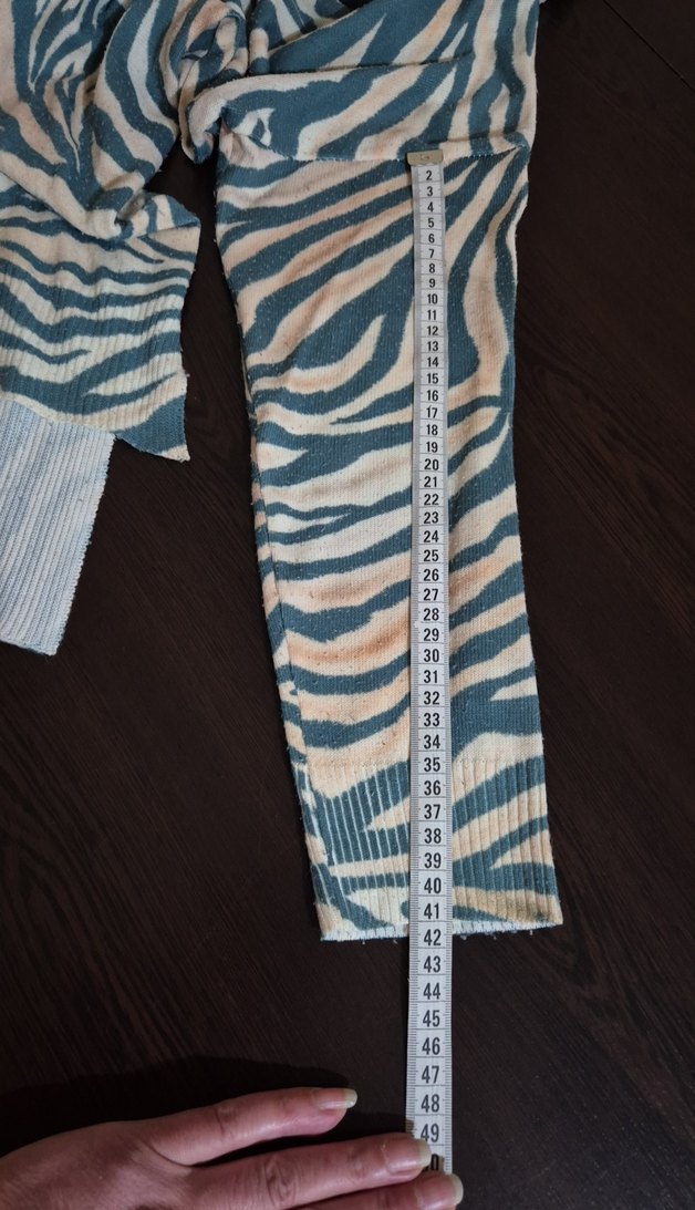 Uzun Kollu Zebra Desenli Bohem Kadın Tunik - Görsel 5