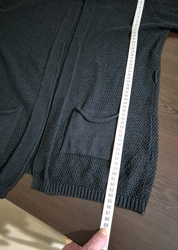 Kadın Siyah Triko Uzun Kollu KapşonluSalaş Hırka - Görsel 7