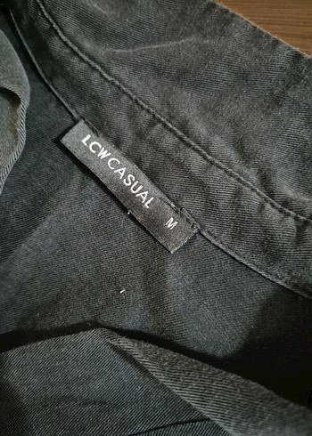 Gri V Yaka Uzun Kollu Keten Kadın Gömlek - Görsel 3