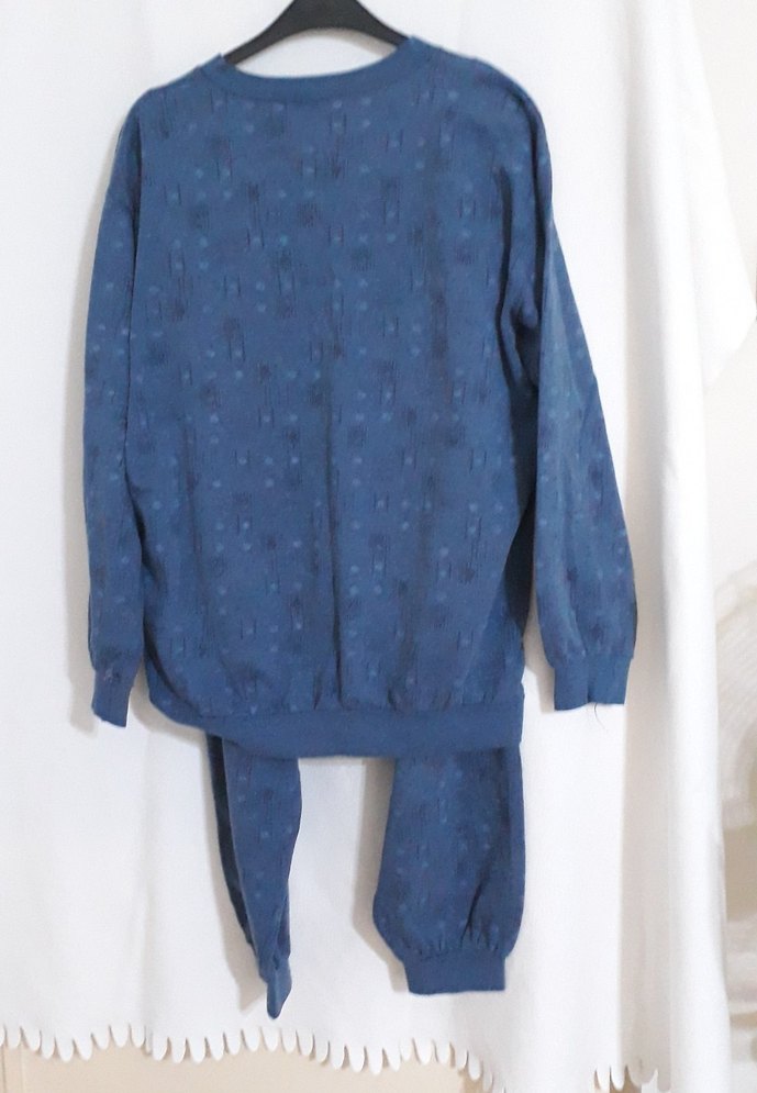 Erkek Mavi Rahat Kesim Pijama Takımı - Görsel 2