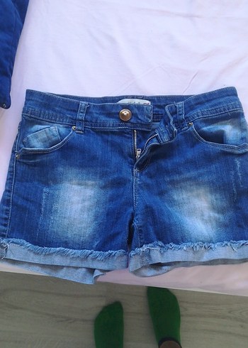 Dilvin Kadın Mavi Tie-Dye Denim Mini Şort