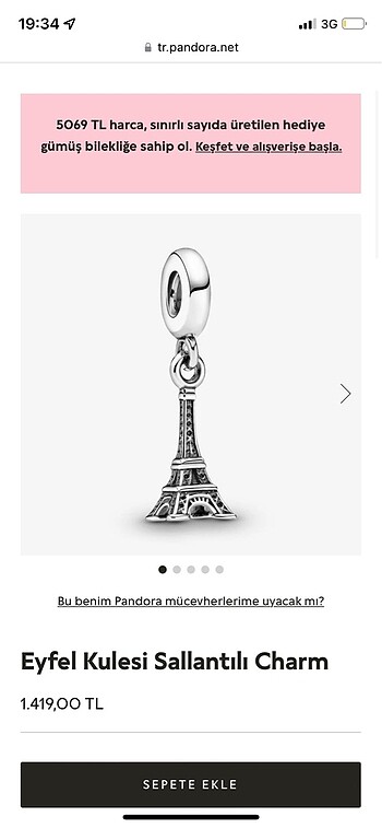 Orijinal pandora charm