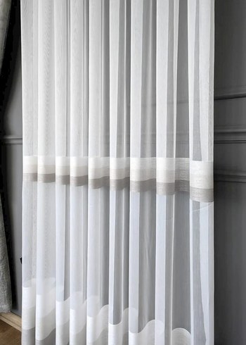 Beyazın ve Vizyon Renginin Buluşu Modern Tül Perde - Görsel 3