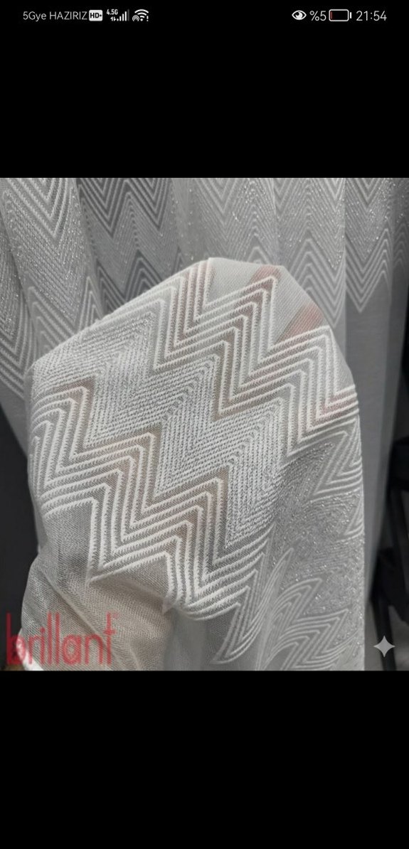 BİRİLLANT ZETA SERİSİ ÇİĞ BEYAZ TÜL PERDE - Görsel 2