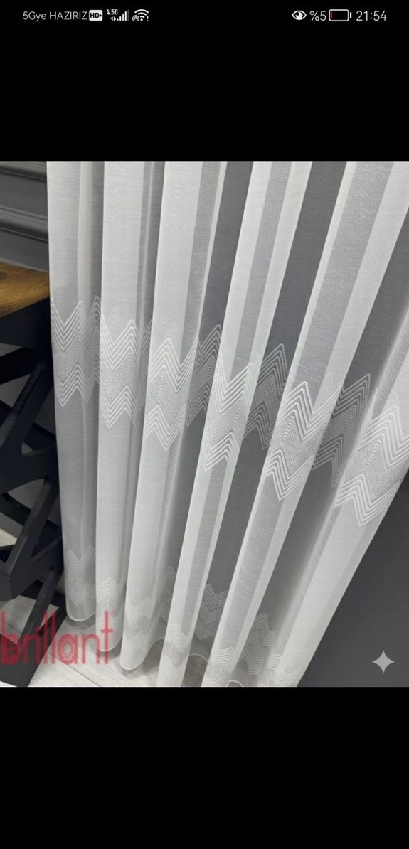 BİRİLLANT ZETA SERİSİ ÇİĞ BEYAZ TÜL PERDE - Görsel 4