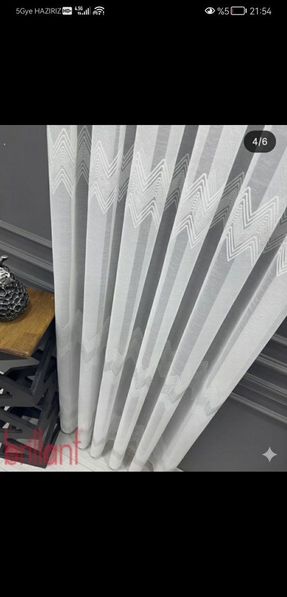BİRİLLANT ZETA SERİSİ ÇİĞ BEYAZ TÜL PERDE - Görsel 3