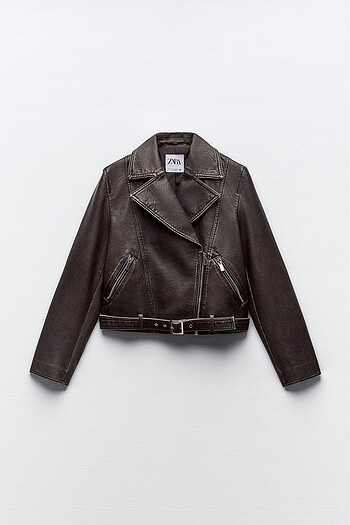 Zara Eskitme Deri Biker Ceket