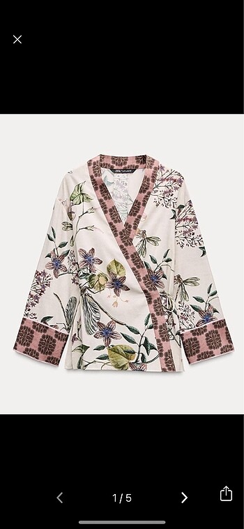 Çiçek desenli kimono gömlek