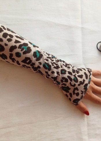 Bej Dantel Detaylı Renkli Bohem Eldiven - Görsel 6