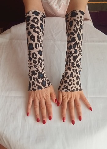 Bej Dantel Detaylı Renkli Bohem Eldiven - Görsel 8